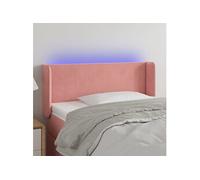 Vidaxl Tête De Lit À Led Rose 103x16x78/88 Cm Velours Rose