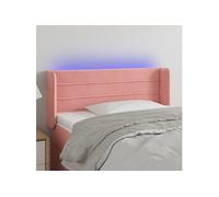 Vidaxl Tête De Lit À Led Rose 103x16x78/88 Cm Velours Rose
