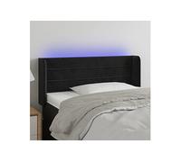 Vidaxl Tête De Lit À Led Noir 103x16x78/88 Cm Velours Noir