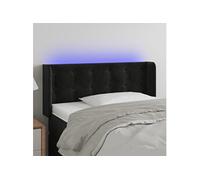 Vidaxl Tête De Lit À Led Noir 103x16x78/88 Cm Velours Noir