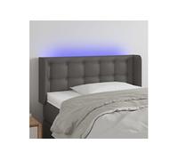 Vidaxl Tête De Lit À Led Gris 103x16x78/88 Cm Similicuir Gris