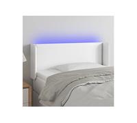 Vidaxl Tête De Lit À Led Blanc 103x16x78/88 Cm Similicuir Blanc