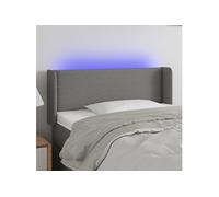 vidaXL Tête de lit à LED Gris foncé 103x16x78/88 cm Tissu
