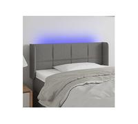 Vidaxl Tête De Lit À Led Gris Foncé 103x16x78/88 Cm Tissu Gris