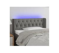 Vidaxl Tête De Lit À Led Gris Foncé 103x16x78/88 Cm Tissu Gris
