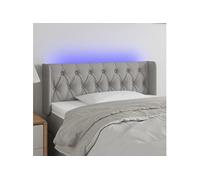 Vidaxl Tête De Lit À Led Gris Clair 103x16x78/88 Cm Tissu Gris