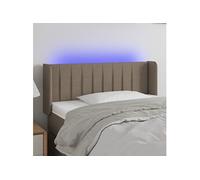 Tête de Lit à LED Meuble de Chambre à Coucher Accessoire de Lit Simple Tête de Cadre de Lit Intérieur Taupe 103x16x78/88 cm Tissu 3123468