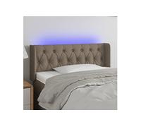 Vidaxl Tête De Lit À Led Taupe 103x16x78/88 Cm Tissu