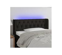 Vidaxl Tête De Lit À Led Noir 103x16x78/88 Cm Tissu Noir