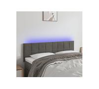 vidaXL Hoofdbord LED 144x5x78/88 cm fluweel donkergrijs3121661 Gris foncé G