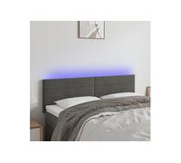Vidaxl Tête De Lit À Led Gris Foncé 144x5x78/88 Cm Velours Gris
