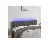 vidaXL Hoofdbord LED 144x5x78/88 cm fluweel donkergrijs3122095 Gris foncé G