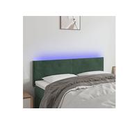 vidaXL Tête de Lit à LED Meuble de Chambre à Coucher Accessoire de Lit Double Tête de Cadre de Lit Intérieur Vert Foncé 3121383