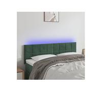 vidaXL Tête de lit à LED Velours Vert foncé 144x5x78/88 cm