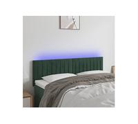 Vidaxl Tête De Lit À Led Vert Foncé 144x5x78/88 Cm Velours Vert
