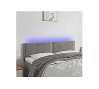 Hoofdbord LED 144x5x78/88 cm fluweel lichtgrijs3121520