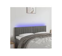 Hoofdbord LED 144x5x78/88 cm fluweel lichtgrijs3121898