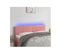 Hoofdbord LED 144x5x78/88 cm fluweel roze3121805