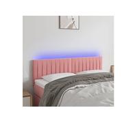 Vidaxl Tête De Lit À Led Rose 144x5x78/88 Cm Velours Rose