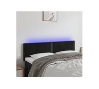 vidaXL Tête de Lit à LED Meuble de Chambre à Coucher Accessoire de Lit Double Tête de Cadre de Lit Intérieur Noir 144x5x78/88 cm Velours