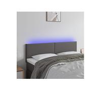 Hoofdbord LED 144x5x78/88 cm kunstleer grijs3121426