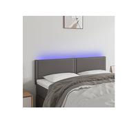 Vidaxl Tête De Lit À Led Gris 144x5x78/88 Cm Similicuir Gris