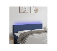 Tête de Lit à LED Meuble de Chambre à Coucher Accessoire de Lit Double Tête de Cadre de Lit Intérieur Crème 144x5x78/88 cm Tissu