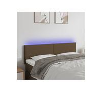 Vidaxl Tête De Lit À Led Marron Foncé 144x5x78/88 Cm Tissu Marron