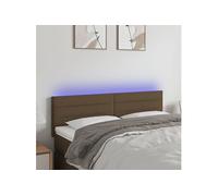 Hoofdbord LED 144x5x78/88 cm stof donkerbruin3121753