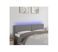 vidaXL Tête de Lit à LED Meuble de Chambre à Coucher Accessoire de Lit Double Tête de Cadre de Lit Intérieur Gris Foncé 3121471