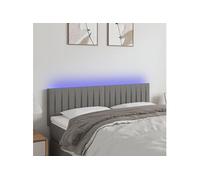Hoofdbord LED 144x5x78/88 cm stof donkergrijs3121849