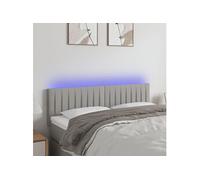 vidaXL Tête de Lit à LED Meuble de Chambre à Coucher Accessoire de Lit Double Tête de Cadre de Lit Intérieur Gris Clair 144x5x78/88 cm Tissu
