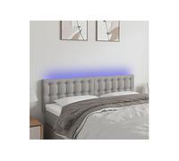 vidaXL Tête de Lit à LED Meuble de Chambre à Coucher Accessoire de Lit Double Tête de Cadre de Lit Intérieur Gris Clair 144x5x78/88 cm Tissu