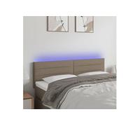 Tête de Lit à LED Meuble de Chambre à Coucher Accessoire de Lit Double Tête de Cadre de Lit Intérieur Taupe 144x5x78/88 cm Tissu