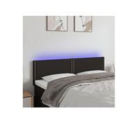 Hoofdbord LED 144x5x78/88 cm stof zwart3121472