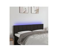 Hoofdbord LED 144x5x78/88 cm stof zwart3121612