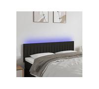Vidaxl Tête De Lit À Led Noir 144x5x78/88 Cm Tissu Noir