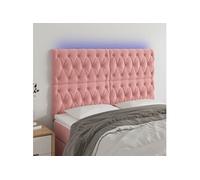 Vidaxl Tête De Lit À Led Rose 144x7x118/128 Cm Velours Rose