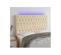 Vidaxl Tête De Lit À Led Crème 144x7x118/128 Cm Tissu
