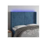 Hoofdbord LED 147x16x118/128 cm fluweel donkerblauw3123820