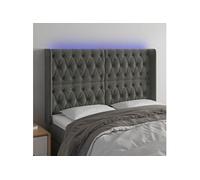 Hoofdbord LED 147x16x118/128 cm fluweel donkergrijs3124433