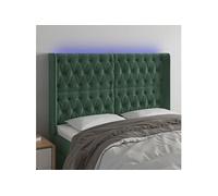 Hoofdbord LED 147x16x118/128 cm fluweel donkergroen3124435