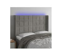 Hoofdbord LED 147x16x118/128 cm fluweel lichtgrijs3124096