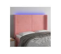 Hoofdbord LED 147x16x118/128 cm fluweel roze3123821