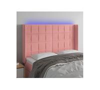 Vidaxl Tête De Lit À Led Rose 147x16x118/128 Cm Velours Rose