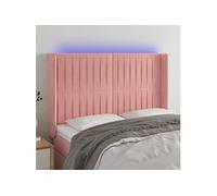 Vidaxl Tête De Lit À Led Rose 147x16x118/128 Cm Velours Rose