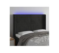Hoofdbord LED 147x16x118/128 cm fluweel zwart3123818
