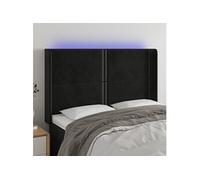 Hoofdbord LED 147x16x118/128 cm fluweel zwart3123958