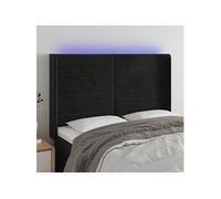 Hoofdbord LED 147x16x118/128 cm fluweel zwart3124238