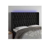Hoofdbord LED 147x16x118/128 cm fluweel zwart3124434